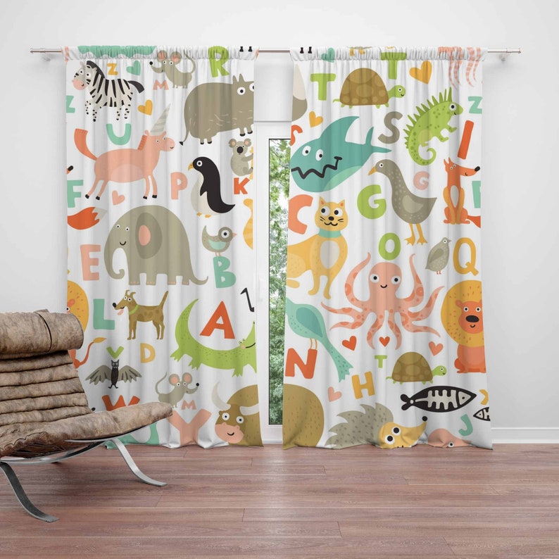 Baby Nursery Blackout Curtains - ABC Alfabet Kinderkamer Gordijn Dier Kinderslaapkamer