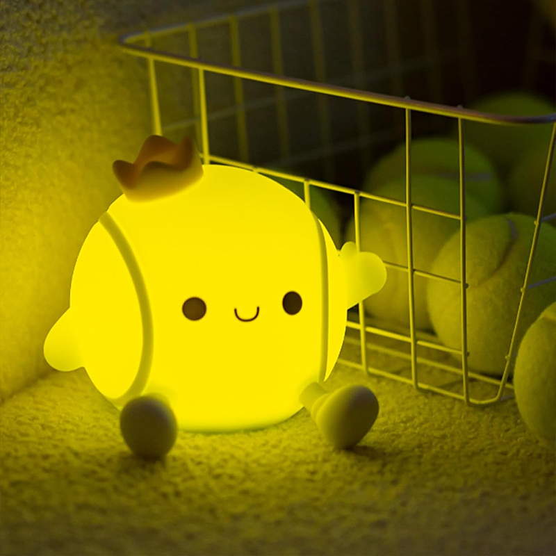 Baby Nursery Egg Light - Schattig tennisnachtlampje Siliconen slaaplamp voor kinderkamer