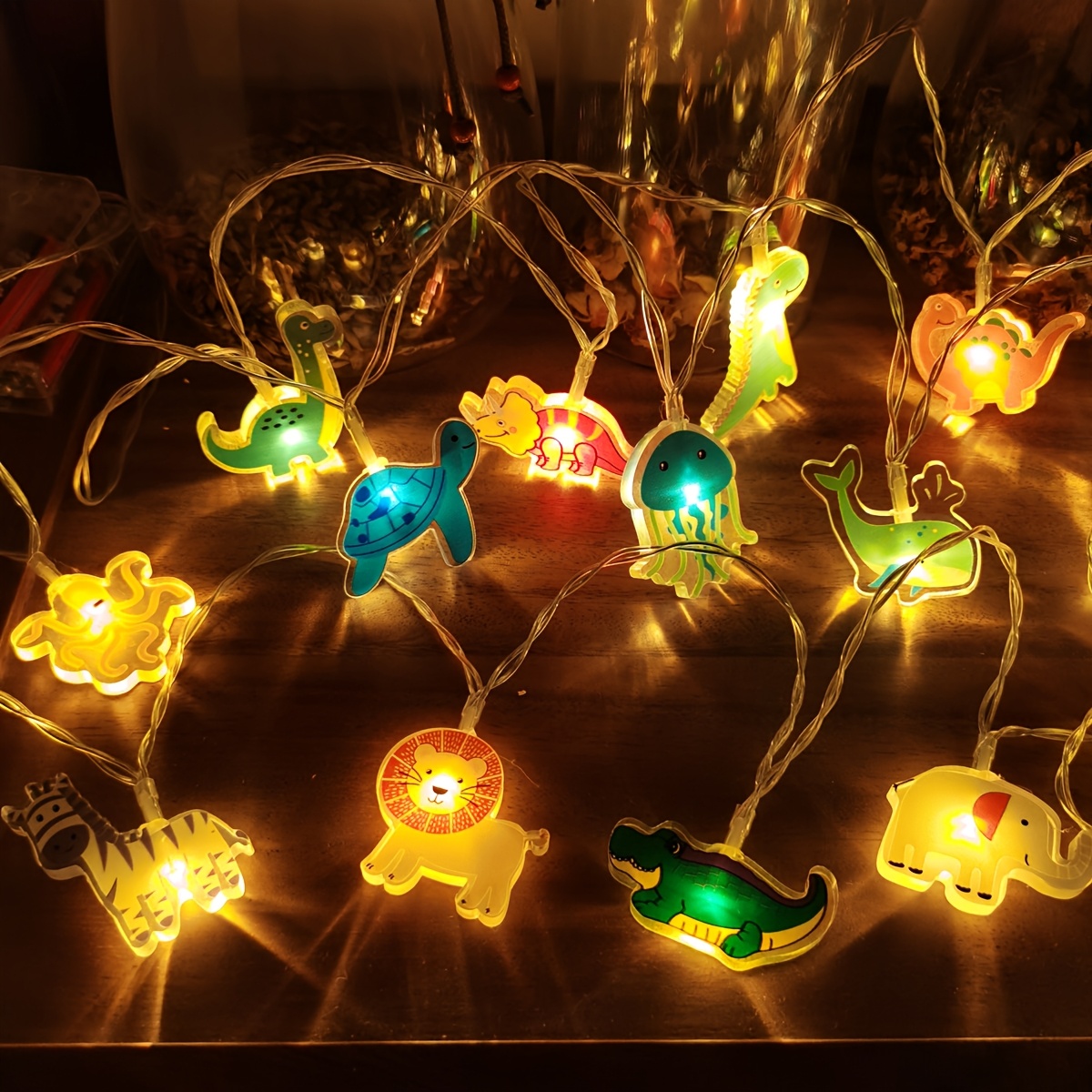Baby Nursery Animal Theme - Cartoon LED-decoratieve lichtslingers met wilde dieren,