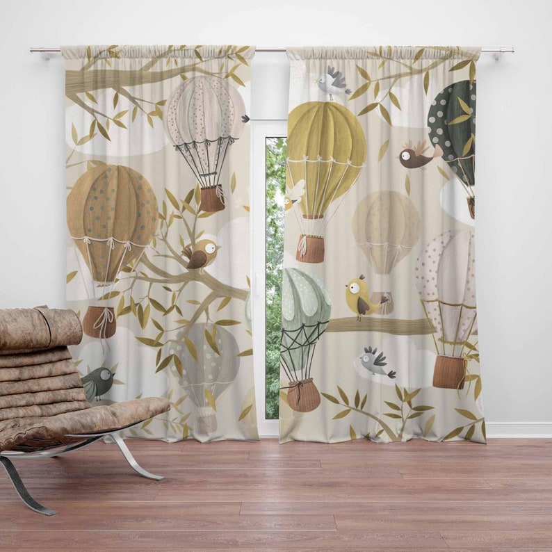 Baby Nursery Blackout Curtains - Luchtballon Gordijnen Vogel Dier Kinderen Slaapkamer