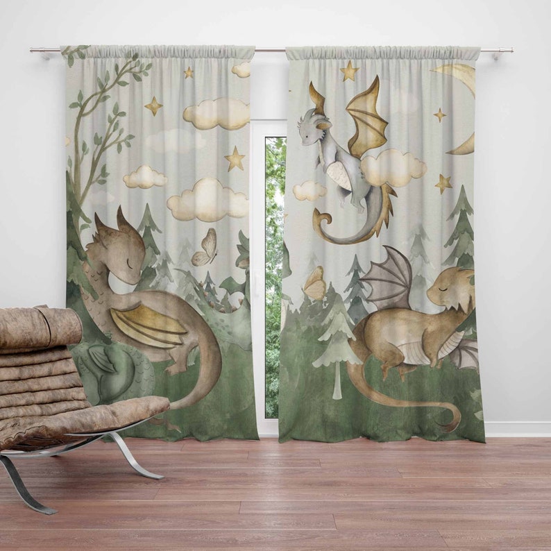 Baby Nursery Blackout Curtains - Kleine Draak Kinderkamer Gordijnen Animal Kids