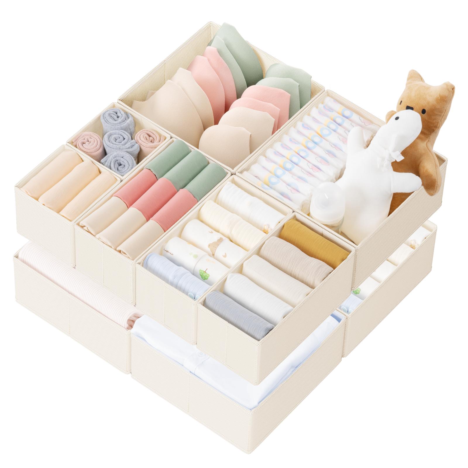 Baby Nursery Closet Organization - 10-delige opvouwbare opbergboxen met vakverdeling, stapelbare
