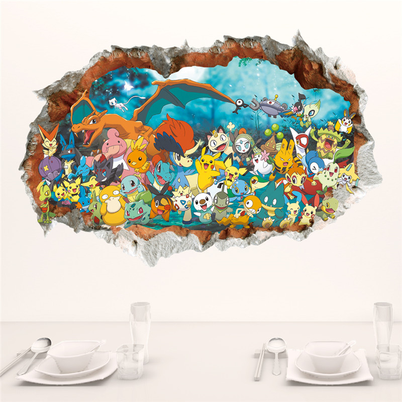 Baby Nursery Decals - Cartoon Pokémon Pikachu Muursticker Voor Kinderkamer