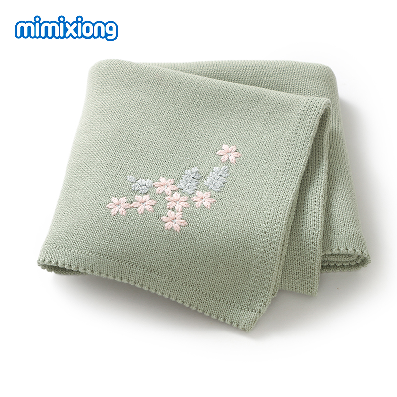Baby Nursery Embroidery - Mode Bloemen Geborduurde Baby Dekens 90*70