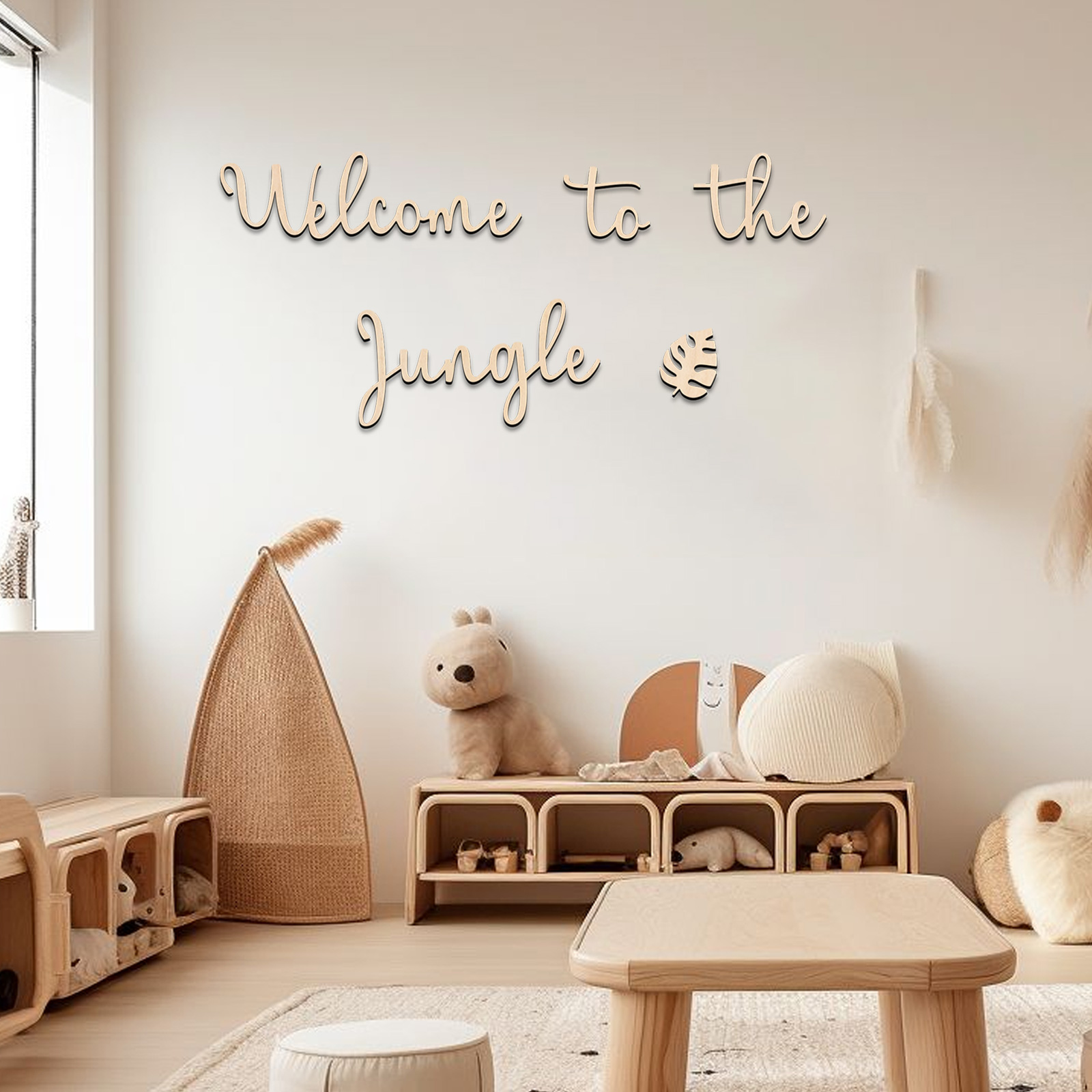 Baby Nursery Animal Theme - Welkom bij de Jungle houten bord