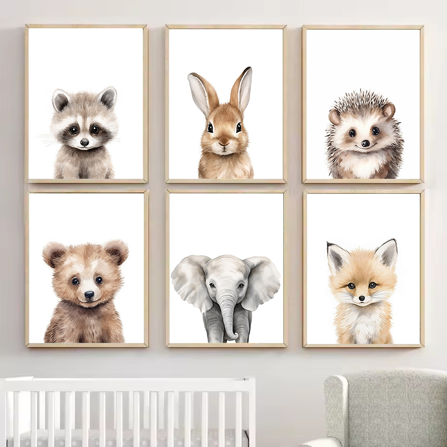 1 Stuk Aquarel Bosdieren Baby  - Animals Baby Nursery recensie en prijs