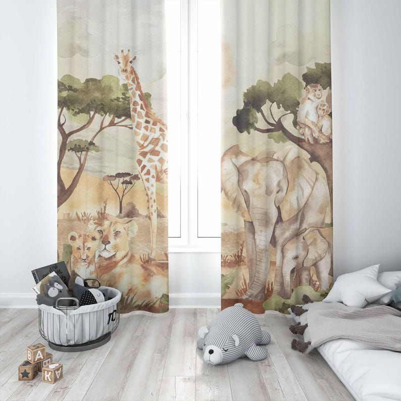 Moeder en Baby Gordijnen Safar - Baby Nursery Blackout Curtains recensie en prijs