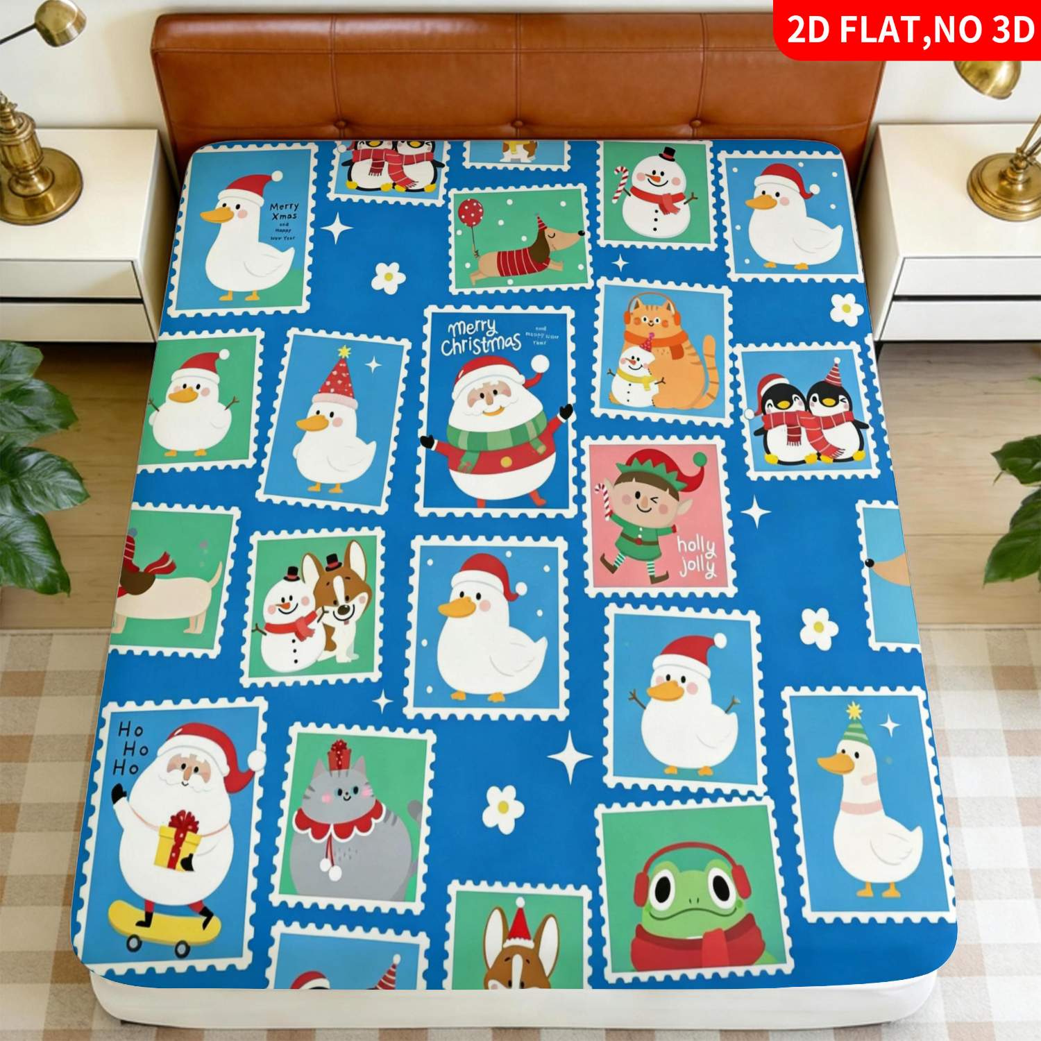Kerst-dierenprint blauwe bedde - Baby Nursery Animal Theme recensie en prijs