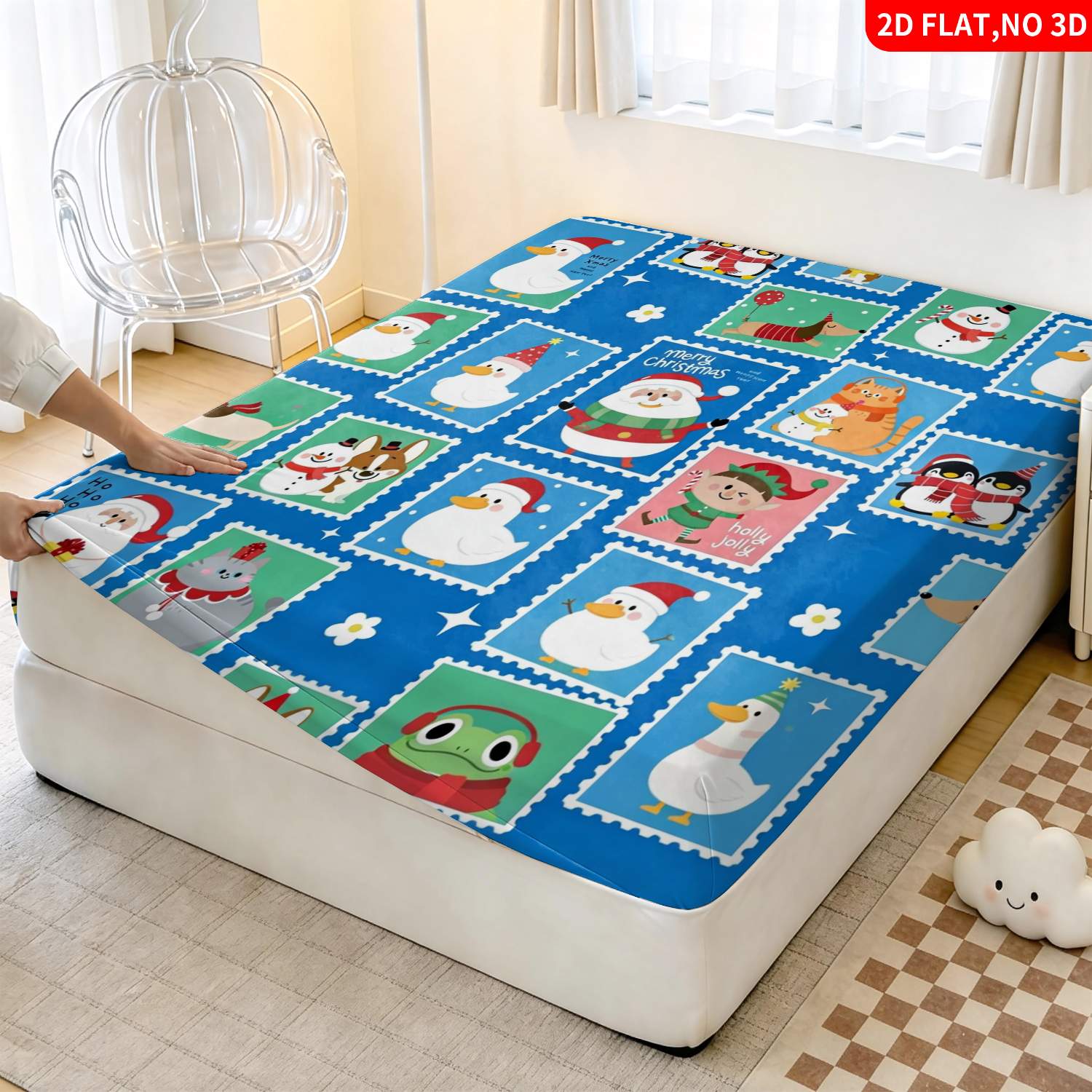 Kerst-dierenprint blauwe bedde - Baby Nursery Animal Theme recensie en prijs
