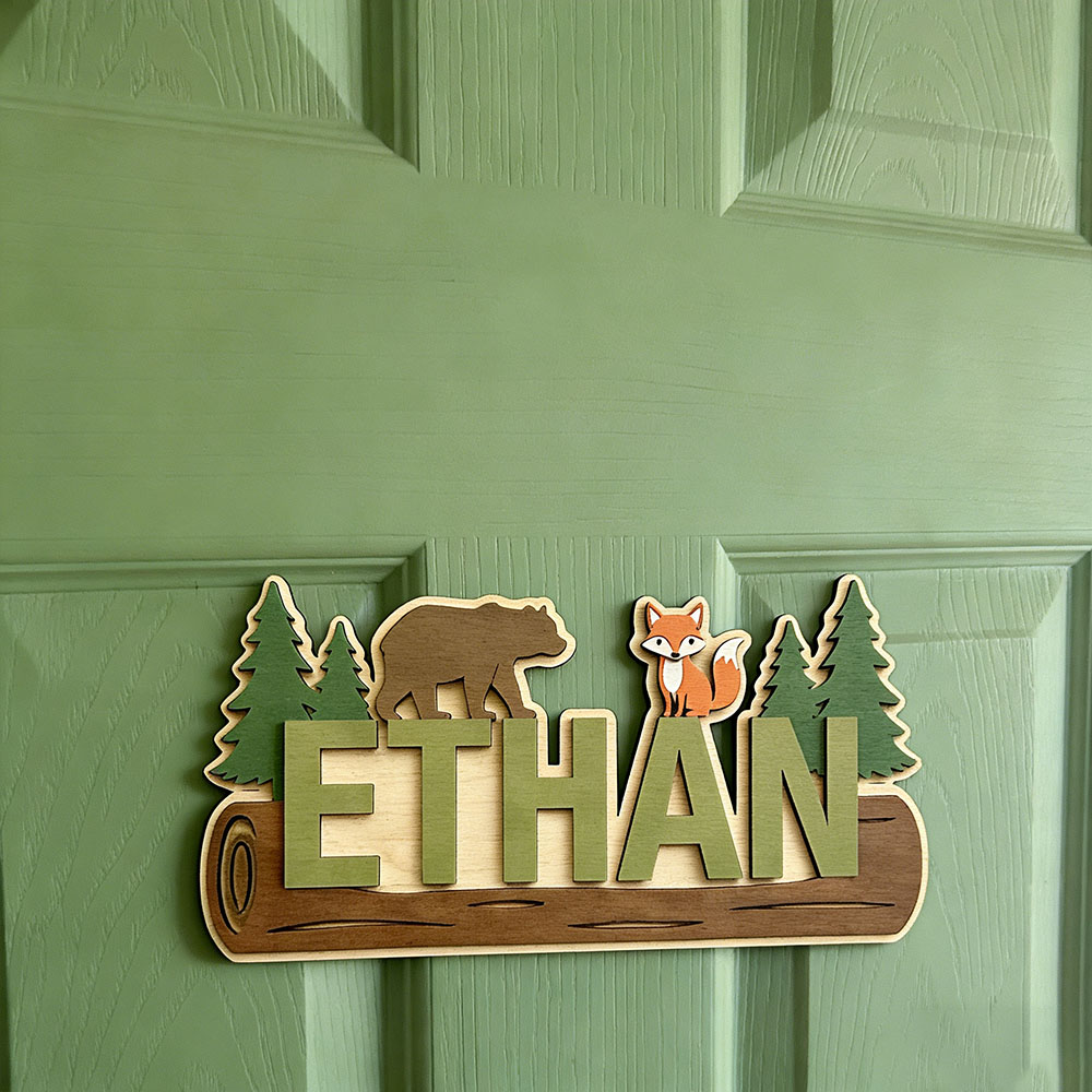 Bosdieren gepersonaliseerd hou - Animals Baby Nursery recensie en prijs