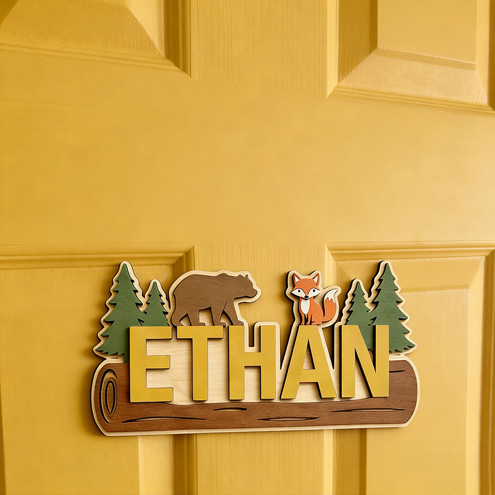 Bosdieren gepersonaliseerd hou - Animals Baby Nursery recensie en prijs