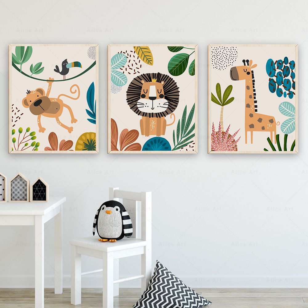 Boho Aap Leeuw Giraffe Vogel Z - Baby Nursery Wall Art recensie en prijs