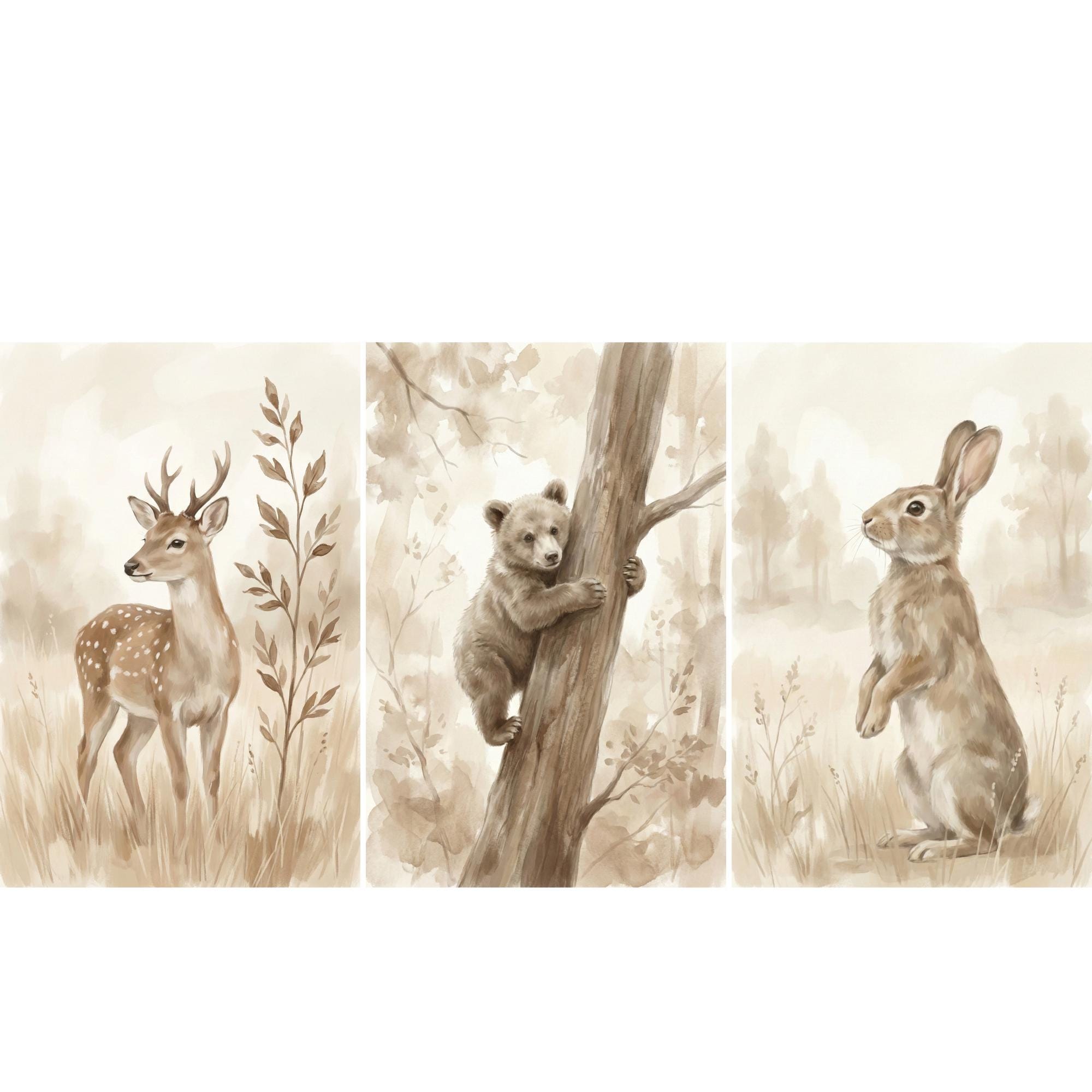 Bosdieren print neutrale kinde - Animals Baby Nursery recensie en prijs