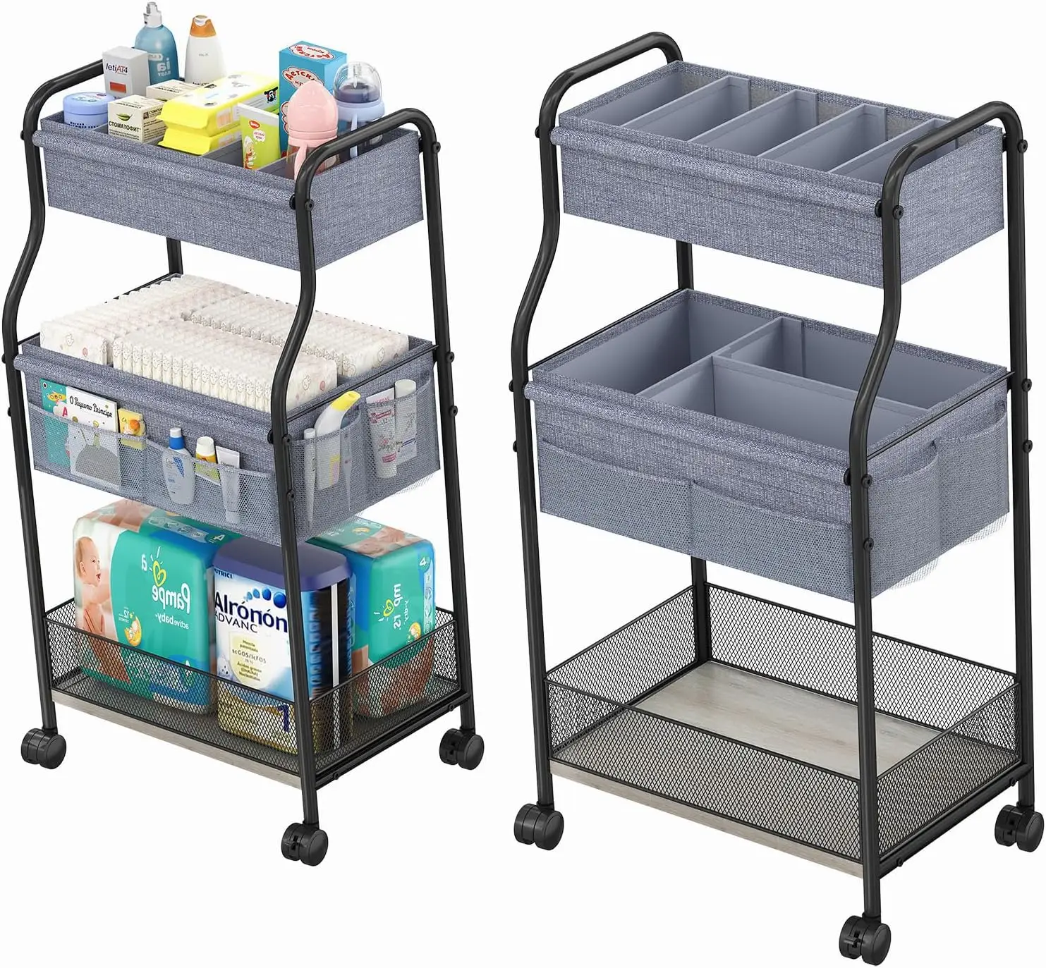 3-laags baby-luiermand-organiz - Baby Nursery Utility Cart recensie en prijs