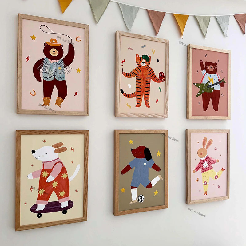 Grappige cartoon dieren kinder - Baby Nursery Wall Art recensie en prijs