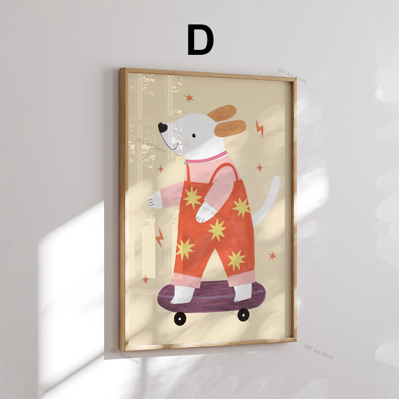 Grappige cartoon dieren kinder - Baby Nursery Wall Art recensie en prijs