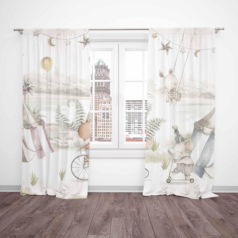Circus Dieren Gordijnen Kinder - Baby Nursery Blackout Curtains recensie en prijs