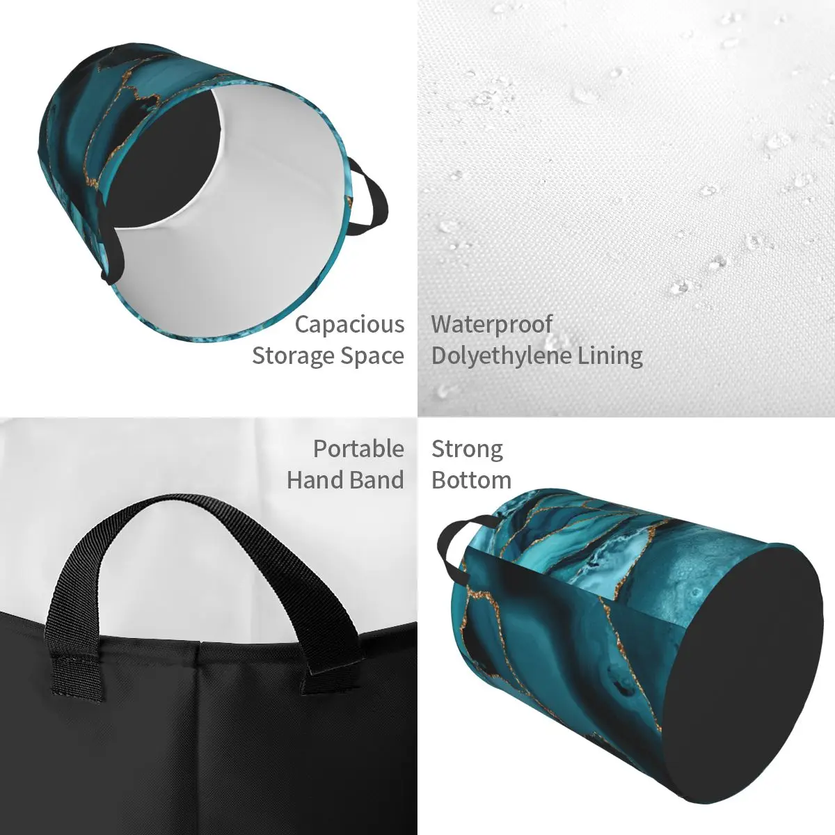 Aangepaste blauwgroen en goud  - Baby Nursery Laundry Hamper recensie en prijs