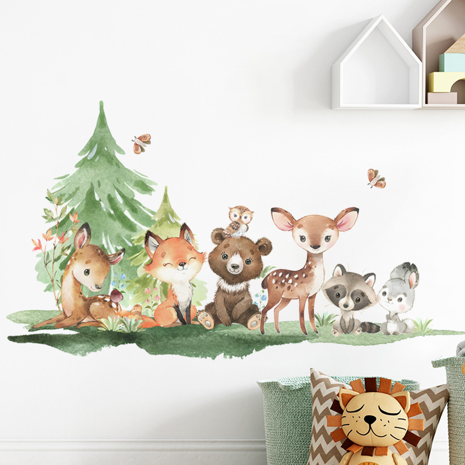 Bosdieren thema beer herten ko - Baby Nursery Animal Theme recensie en prijs