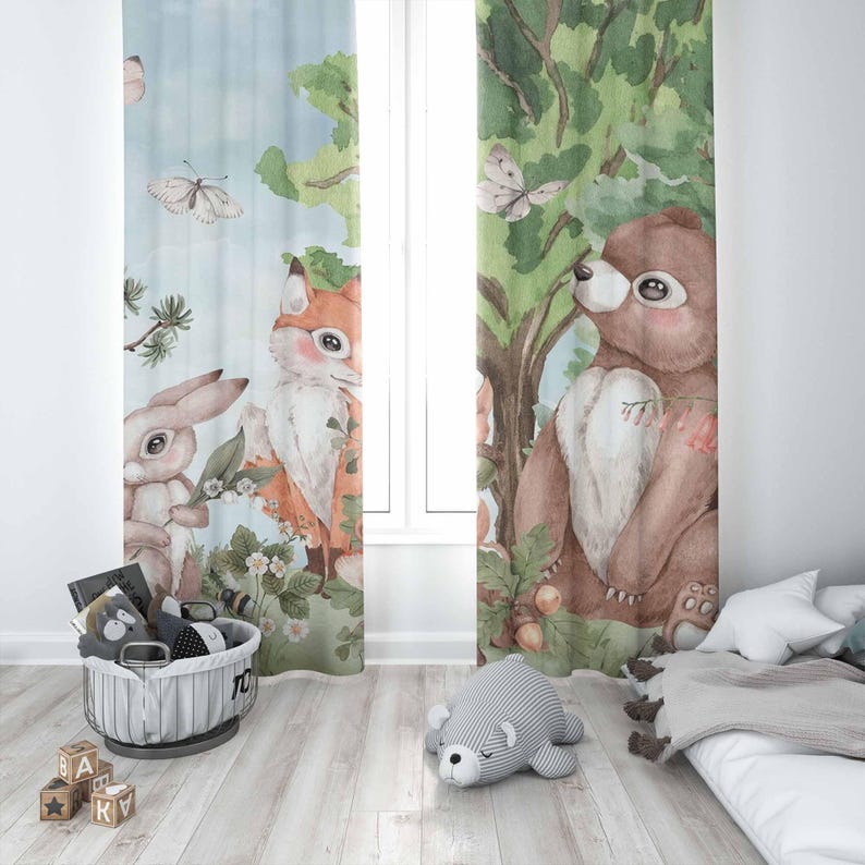 Bos Dieren Gordijnen Kinderen  - Baby Nursery Blackout Curtains recensie en prijs