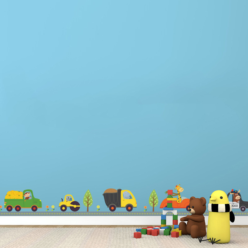 Cartoon Dieren Auto Muursticke - Baby Nursery Decals recensie en prijs