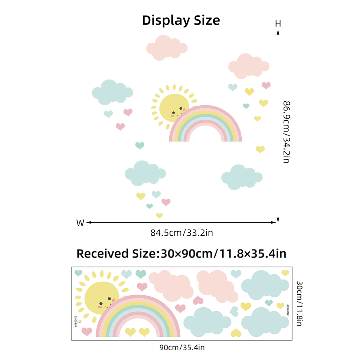 Cartoon Zon Regenboog Wolken M - Baby Nursery Boy recensie en prijs