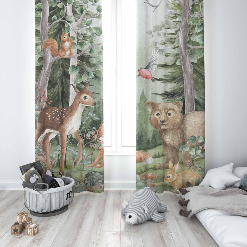 Woodland Dieren Gordijnen Kind - Baby Nursery Blackout Curtains recensie en prijs