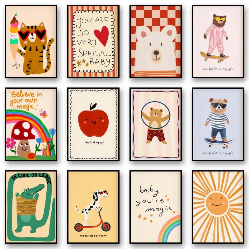 Dieren Poster Prints Nordic Bl - Baby Nursery Wall Art recensie en prijs
