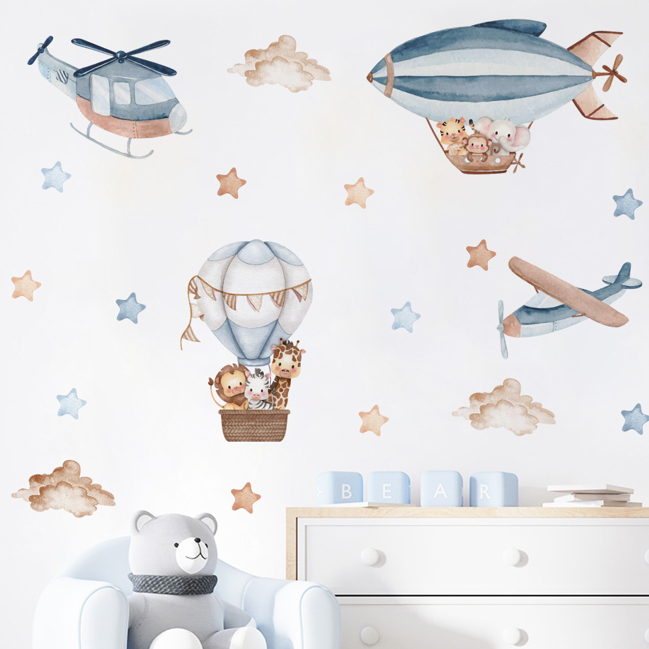 Aquarel Dieren Luchtballon Wol - Baby Nursery Boy recensie en prijs