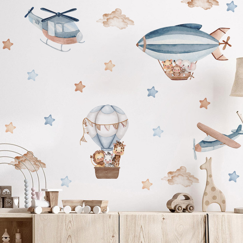 Aquarel Dieren Luchtballon Wol - Baby Nursery Boy recensie en prijs