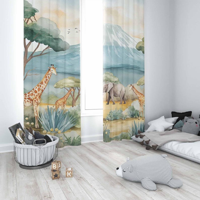 Safari Dieren Kindergordijnen  - Baby Nursery Blackout Curtains recensie en prijs