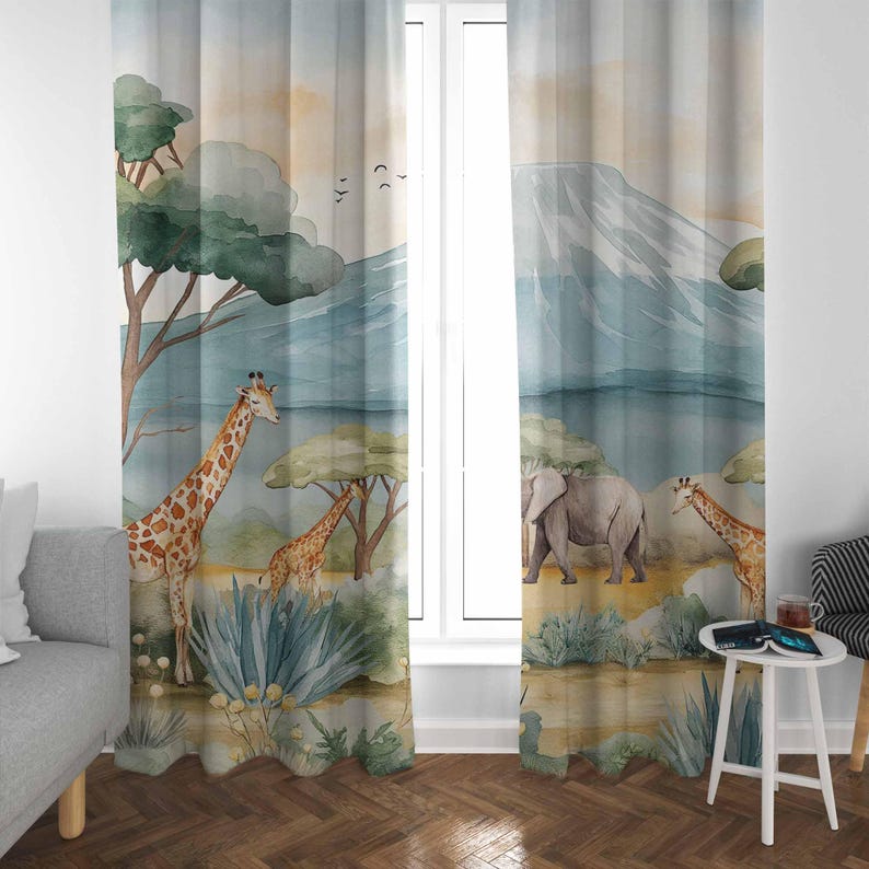 Safari Dieren Kindergordijnen  - Baby Nursery Blackout Curtains recensie en prijs