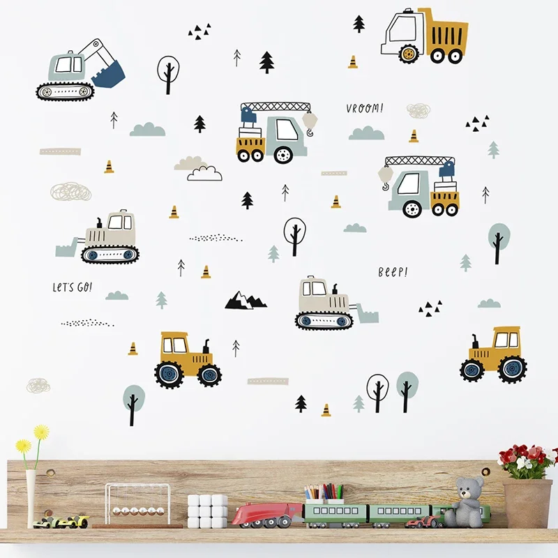 Handgetekende schattige auto's - Baby Nursery Decals recensie en prijs
