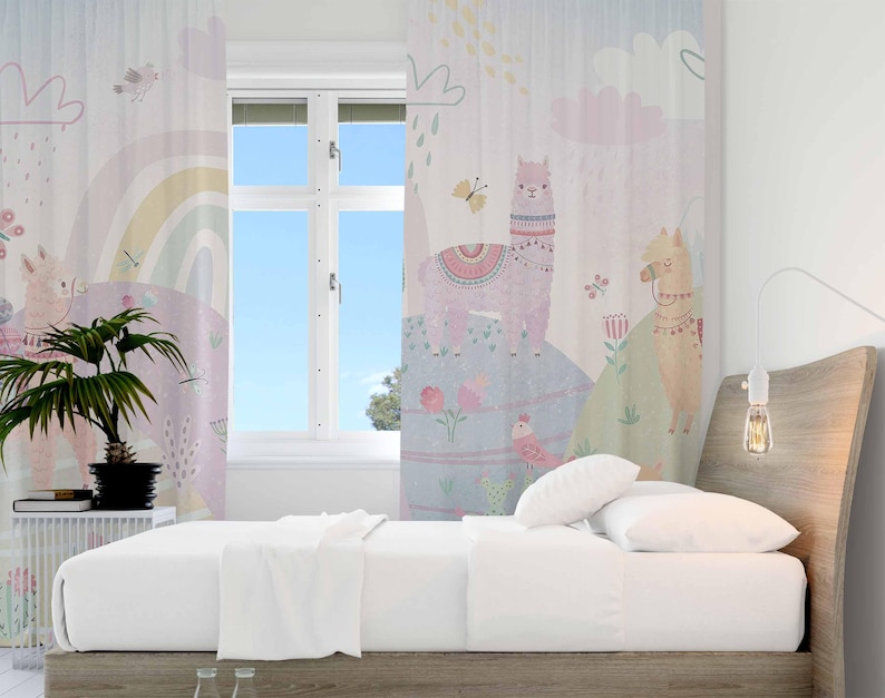 Lama Gordijnen Regenboog Dier  - Baby Nursery Blackout Curtains recensie en prijs