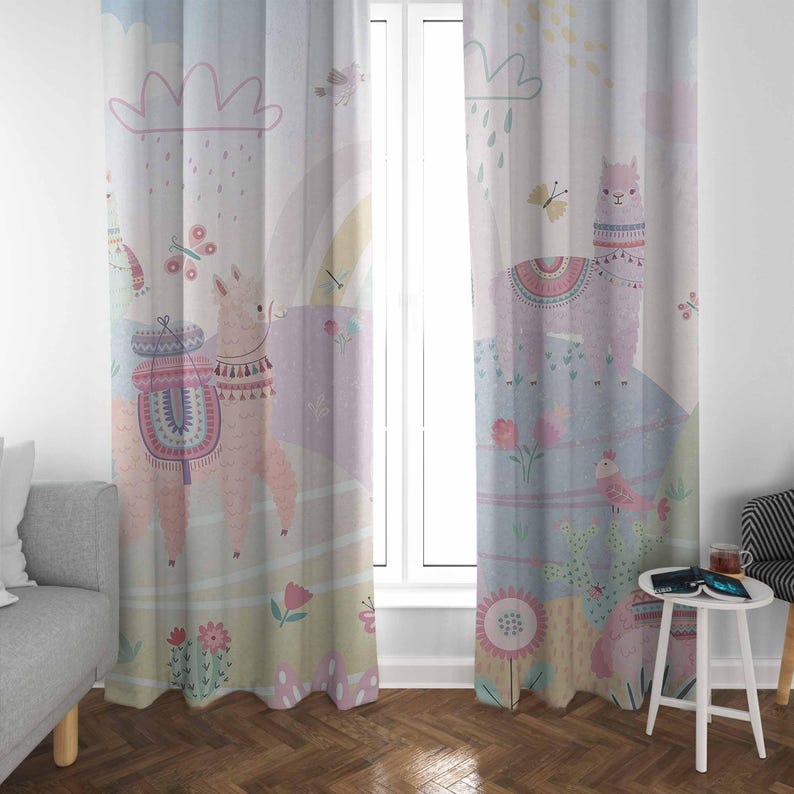 Lama Gordijnen Regenboog Dier  - Baby Nursery Blackout Curtains recensie en prijs