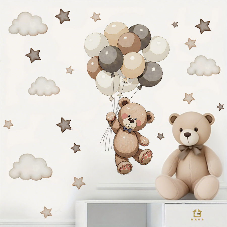 Schattige teddybeer muursticke - Baby Nursery Decals recensie en prijs