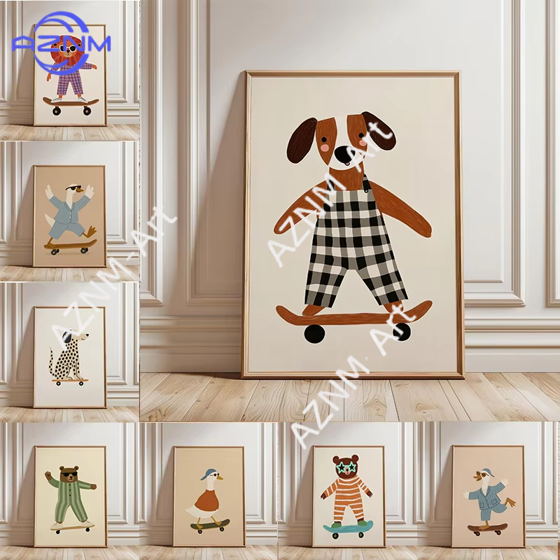 1PC Grappige Dieren Skateboard - Baby Nursery Wall Art recensie en prijs