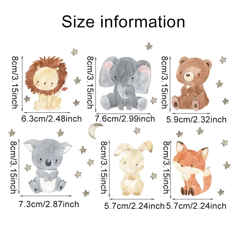 1/2/4/6set Cartoon Dieren Muur - Baby Nursery Decals recensie en prijs