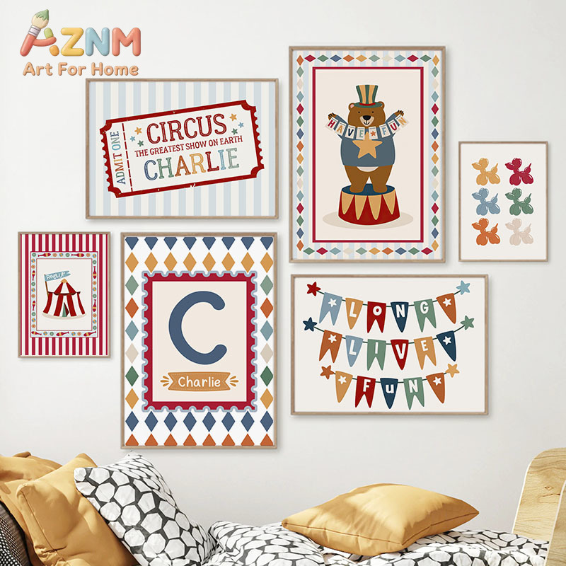 Circus Beer Goochelaar Hond Ci - Baby Nursery Wall Art recensie en prijs