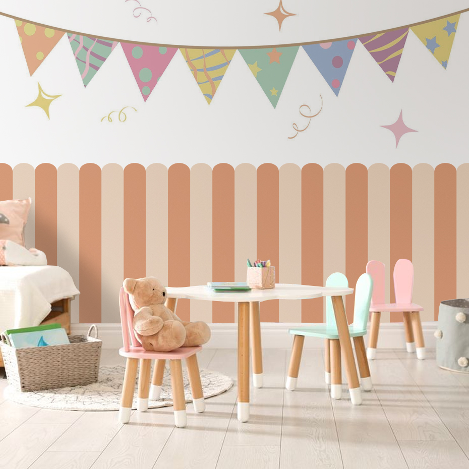 Veelkleurig verticaal gestreep - Baby Nursery Decals recensie en prijs