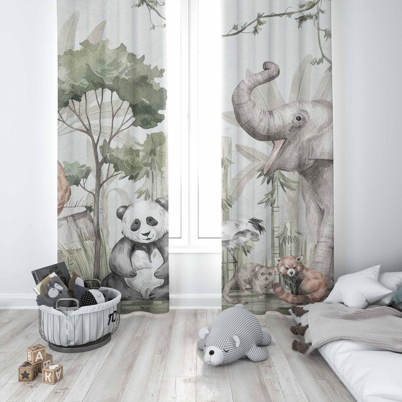Safari Dieren Gordijnen Kinder - Baby Nursery Blackout Curtains recensie en prijs