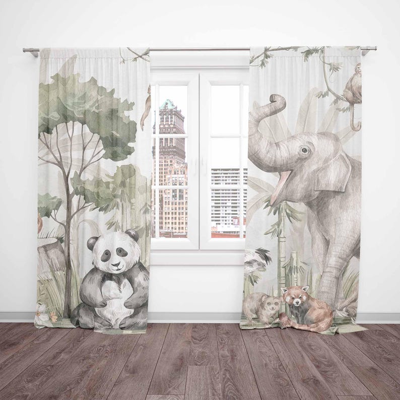 Safari Dieren Gordijnen Kinder - Baby Nursery Blackout Curtains recensie en prijs