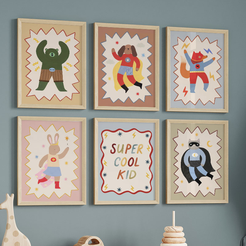 Grappige cartoon super coole k - Baby Nursery Wall Art recensie en prijs