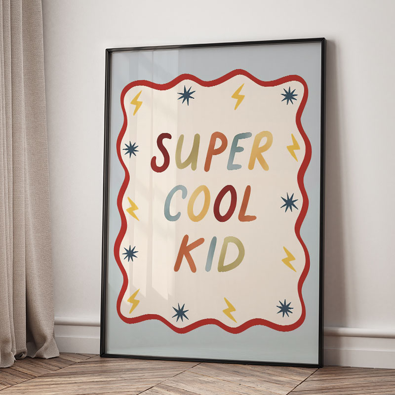 Grappige cartoon super coole k - Baby Nursery Wall Art recensie en prijs
