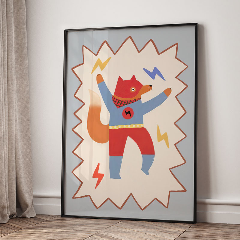 Grappige cartoon super coole k - Baby Nursery Wall Art recensie en prijs